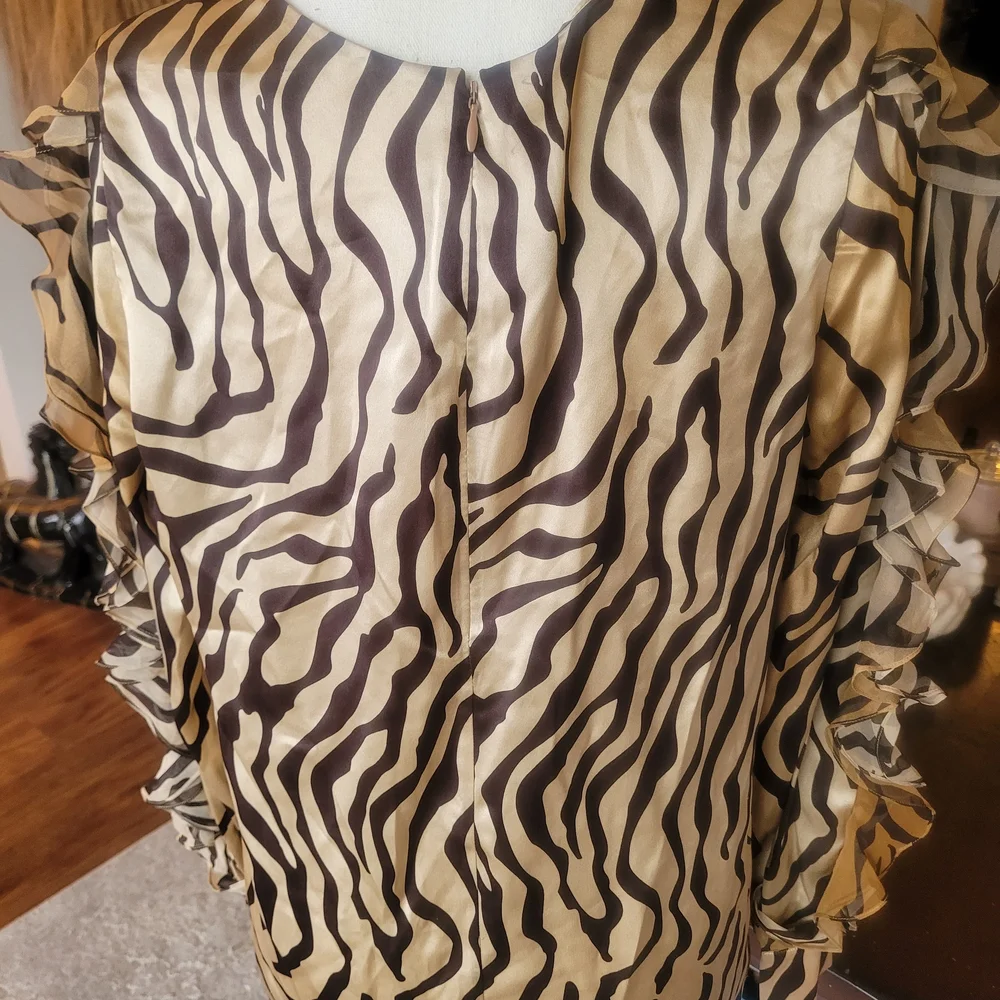Thomas Wylde Gold and Black Zebra Print Blouse NWT - Picture 2 of 6